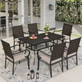 Sophia & William 7 Pieces Outdoor Patio Dining Set Wicker Rattan Chairs