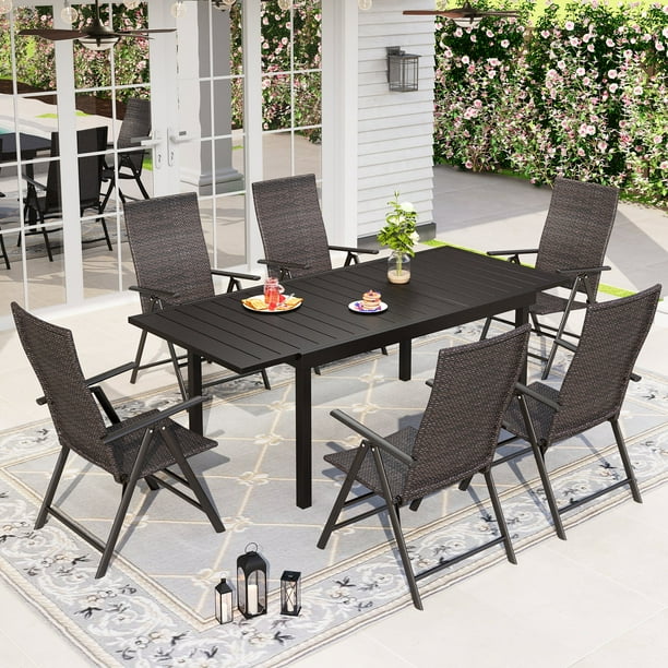 Outdoor dining set with adjustable table new arrivals