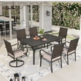 thumbnail image 1 of Sophia & William 7 Pieces Outdoor Patio Dining Set with Swivel & Fixed Wicker Chairs and Steel Table for 6, 1 of 12