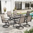 thumbnail image 1 of Sophia & William 7 Pieces Outdoor Patio Dining Set with Swivel Textilene Chairs & Rectangle Metal Table for 6-person, 1 of 13