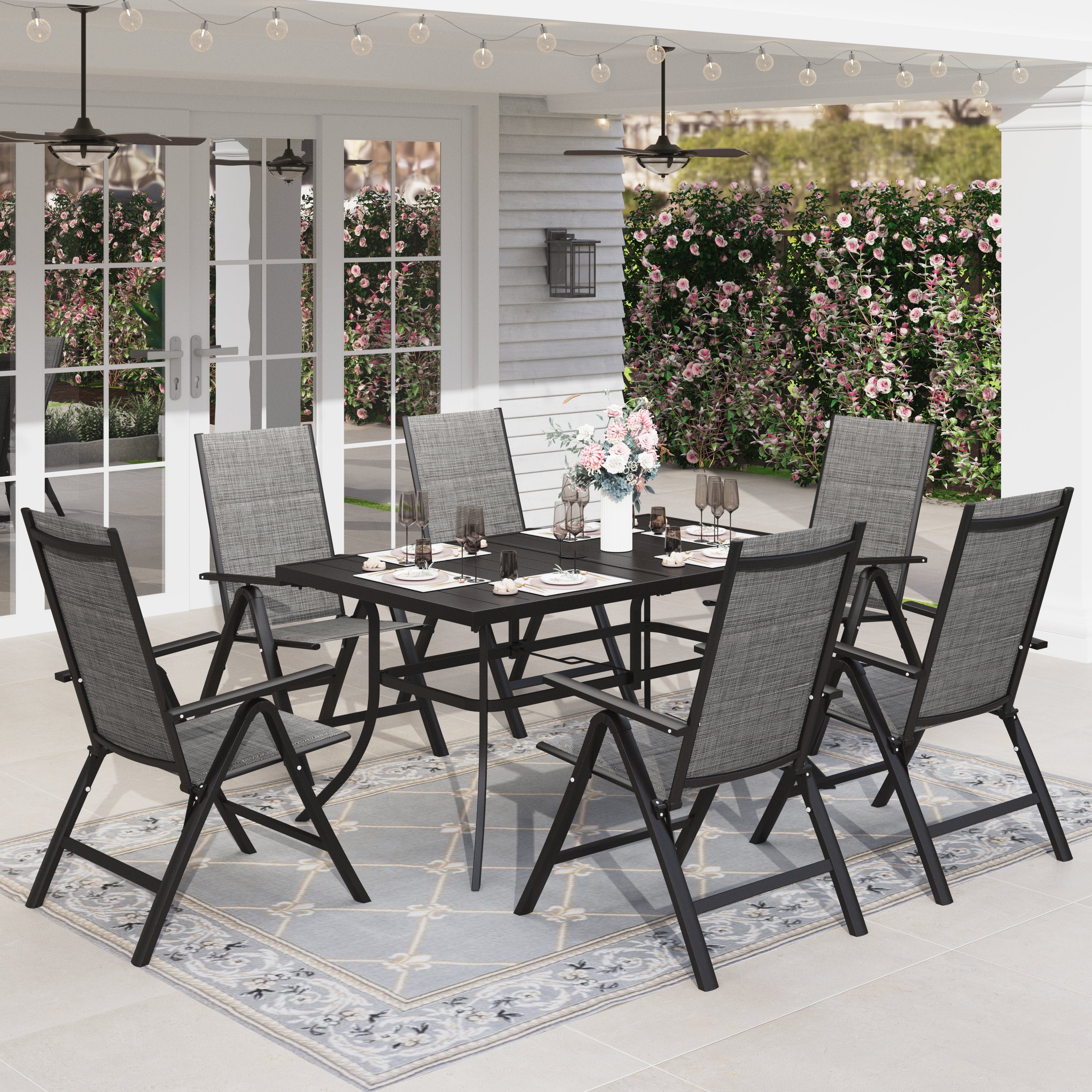 Mainstays Searcy Creek 6Piece Folding Outdoor Dining Set