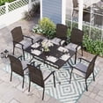 thumbnail image 1 of Sophia & William 7 Pieces Patio Dining Set Wicker Chairs & Umbrella Table, 1 of 9