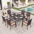 thumbnail image 1 of Alpha Joy 7 Pieces Wicker Outdoor Patio Dining Set Chairs&Table Set, 1 of 9
