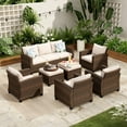 thumbnail image 1 of Sophia & William 7 Pieces Wicker Patio Furniture Set 9-Seat Outdoor Conversation Set, Beige, 1 of 8