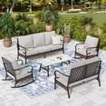 thumbnail image 1 of Sophia & William 7 Seat Patio Conversation Set,Outdoor Metal Furniture Sofa Set with Rocking Chairs & Loveseat, Light Gray, 1 of 10