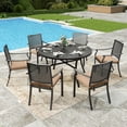 thumbnail image 1 of Sophia&William 7Pcs Patio Dining Set Outdoor Metal Cushioned Wider Chairs and 54" Round Table for 4, 1 of 11