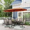 thumbnail image 1 of Sophia & William 8-Piece Outdoor Patio Dining Set with 13 ft Orange Red Umbrella, Rectangle Table & Textilene Chairs for 6, 1 of 11