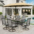 thumbnail image 1 of Sophia & William 8-Piece Outdoor Patio Dining Set with 13ft Beige Umbrella, Rectangle Table & Padded Textilene Chairs Furniture Set, Gray, 1 of 10