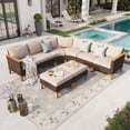 thumbnail image 1 of Sophia & William 8 Piece Outdoor Wicker Patio Conversation Sofa Set Outdoor Sectionals, 1 of 8