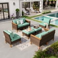 thumbnail image 1 of Sophia & William 8 Pieces Wicker Outdoor Conversation Set Patio Sofa Furniture Set, Turquoise, 1 of 7