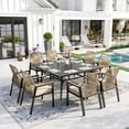 thumbnail image 1 of Sophia & William 9-Piece Outdoor Patio Dining Set Metal Rattan Chairs and Large Steel Square Table, 1 of 10