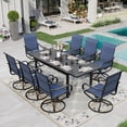 thumbnail image 1 of Sophia & William 9 Piece Outdoor Patio Dining Set Padded Textilene Chairs and Expandable Table Furniture Set for 8, Blue, 1 of 10