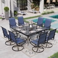 thumbnail image 1 of Sophia & William 9 Piece Outdoor Patio Dining Set Textilene Chairs and 57.5" Square Table Furniture Set, Blue, 1 of 11