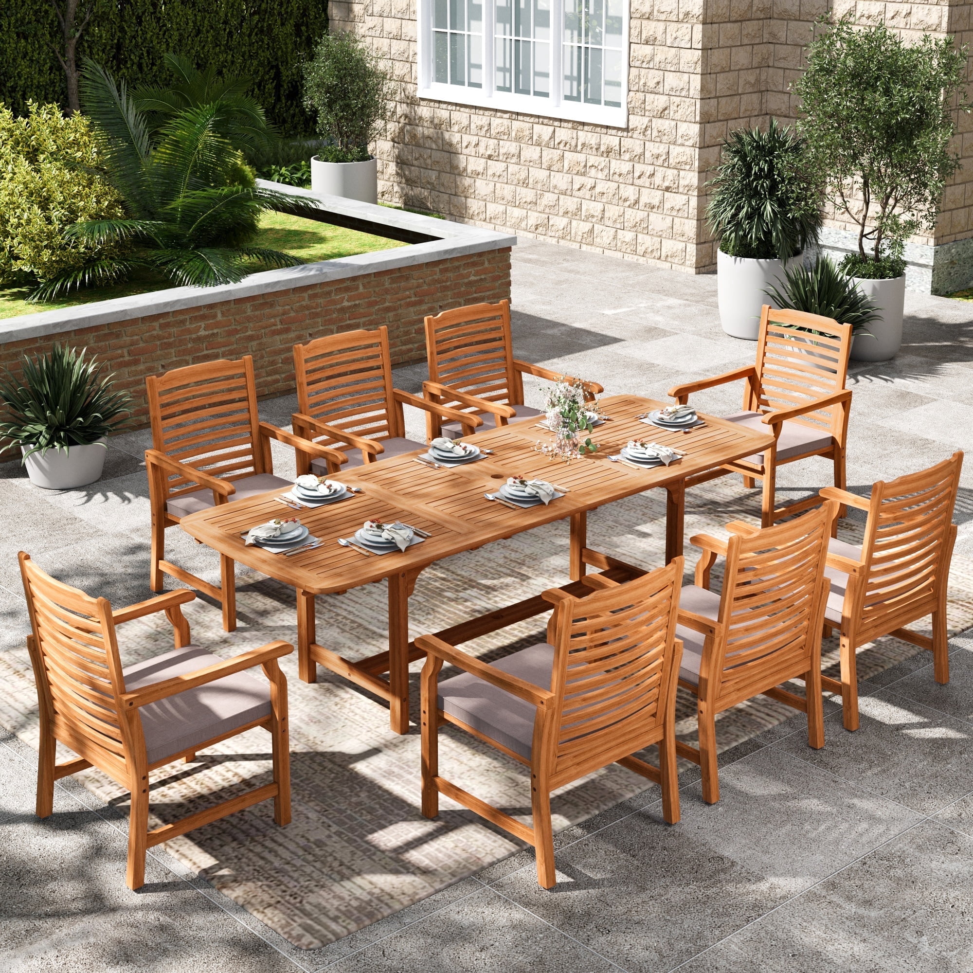 Sophia William 9 Pieces Patio Dining Set Acacia Wood Outdoor sophia-william-9-pieces-patio-dining-set-acacia-wood-outdoor