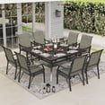 thumbnail image 1 of Sophia & William 9 Pieces Outdoor Patio Dining Set with 8Pcs Textilene Chairs & 1Pc 60" x 60" Metal Table for 8, 1 of 10