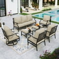 thumbnail image 1 of Sophia&William 9 Seat Outdoor Patio Furniture Set Outdoor Conversation Set Outside Sofa with 4 Chairs & 2 Ottomans for Deck, Lawn, Backyard, Beige, 1 of 7