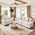 thumbnail image 1 of Sophia&William 3-Seat Modular Sectional Sofa Sets, Modern Corduroy Cloud Couch Sofa Oversized Sectional with 3 Pillows for Living Room,Beige, 1 of 11