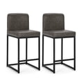 thumbnail image 1 of Sophia & William 24.6" Bar Stools Set of 2 PU Leather Counter Height Bar Stools with Back Modern Counter Height Chair for Kitchen Island, Gray, 1 of 8