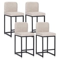 thumbnail image 1 of Sophia & William 24.6" Bar Stools Set of 4 PU Leather Counter Height Bar Stools with Back Modern Counter Height Chair for Kitchen Island, White, 1 of 8