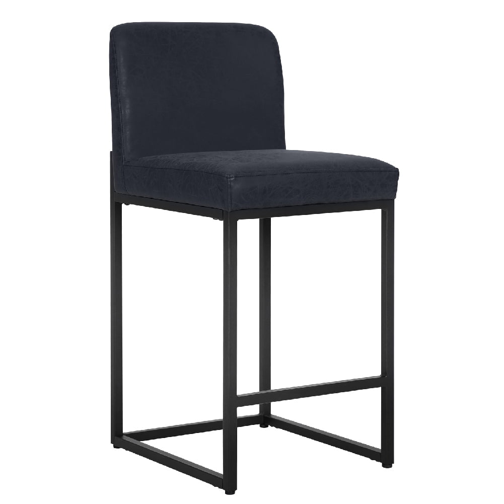 Sophia & William 24.6" Bar Stools PU Leather Counter Height Bar Stools with Back Modern Counter Height Chair for Kitchen Island, Black