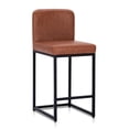 thumbnail image 1 of Sophia & William 24.6" Bar Stools PU Leather Counter Height Bar Stools with Back Modern Counter Height Chair for Kitchen Island, Brown, 1 of 8