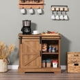 thumbnail image 1 of Alpha Joy 32'' Farmhouse Sliding Barn Door Cabinet Brown 54.78 lb, 1 of 6