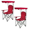 thumbnail image 1 of Sophia & William Foldable Canopy Chair Portable Camping Lounge Chair Outdoor Sunshade Canopy Chair with Cup Holder, 2 Pack, Red, 1 of 11