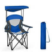 Sophia & William Foldable Canopy Chair Portable Camping Lounge Chair Outdoor Sunshade Canopy Chair with Cup Holder, Royal Blue
