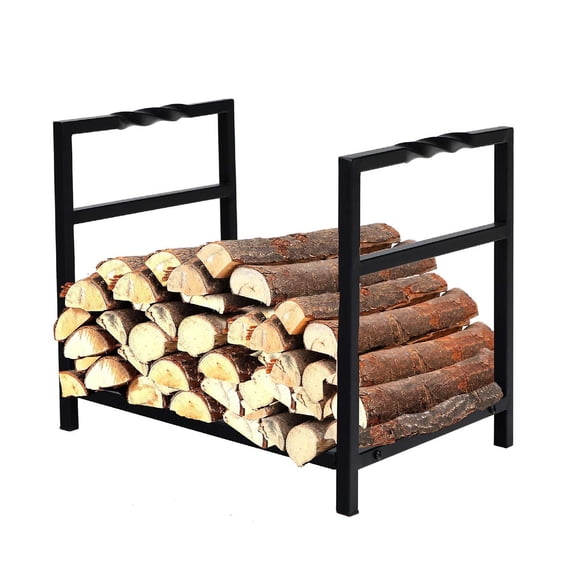 Sophia & William Garden Small Steel Firewood Log Rack Holder Fireside Log Rack Wood Burning Stov Accessories - Black