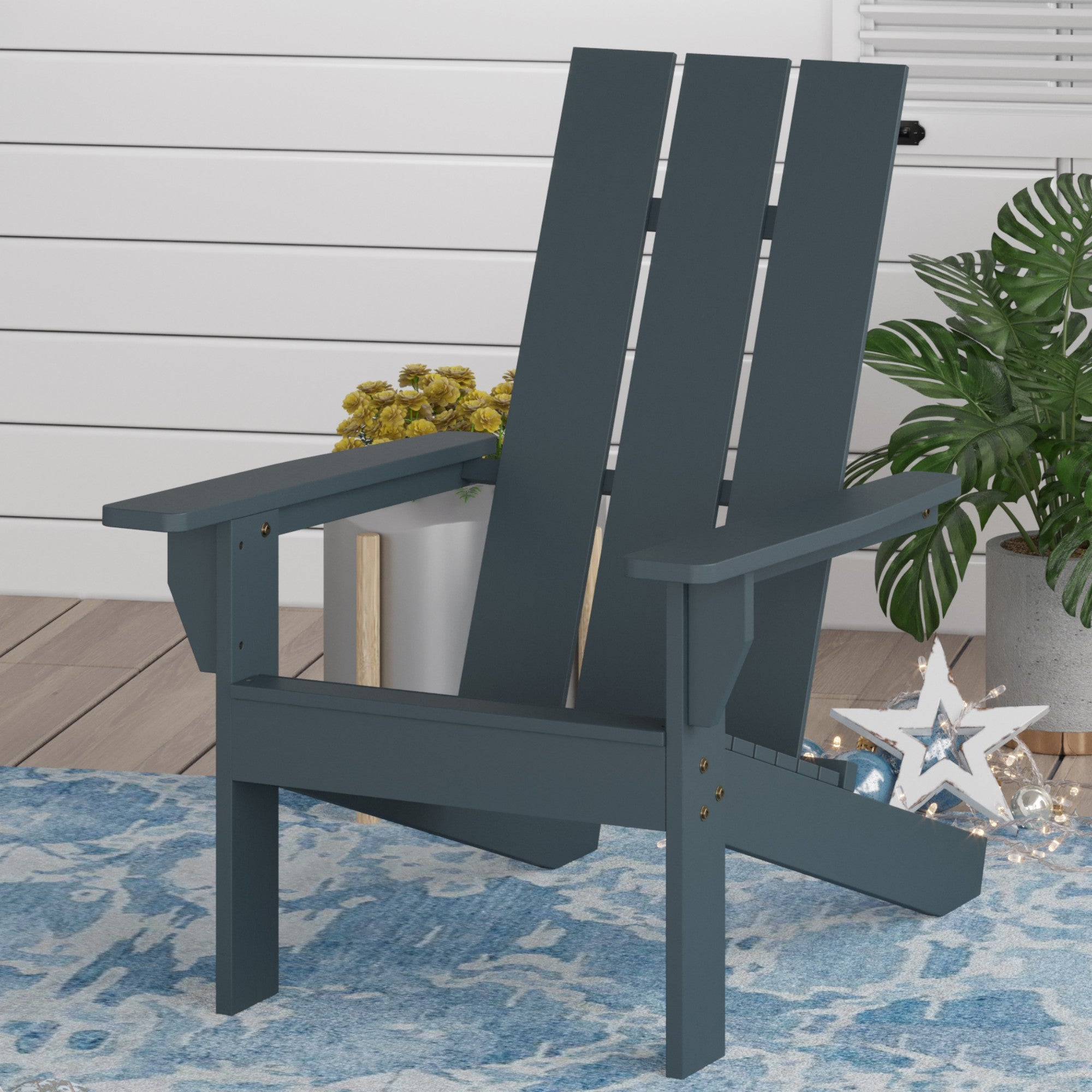 Sophia & William Grey Patio Wooden Adirondack Chair Lounge Chair for Garden Beach Balcony Backyard Lawn - image 1 of 5