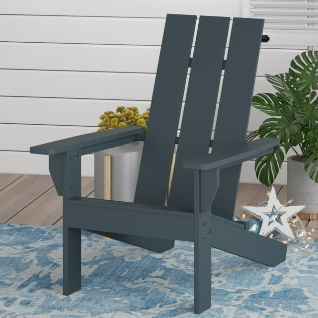 Sophia & William Grey Patio Wooden Adirondack Chair Lounge Chair for Garden Beach Balcony Backyard Lawn