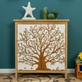 thumbnail image 1 of Sophia & William MDF PB Tree Pattern 32" 2-Door Accent Cabinet White Handles, Multicolor, 1 of 5