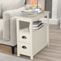 Sophia&William Narrow End Table with 2 Drawers Nightstand Side Table Bedside Table Sofa Table