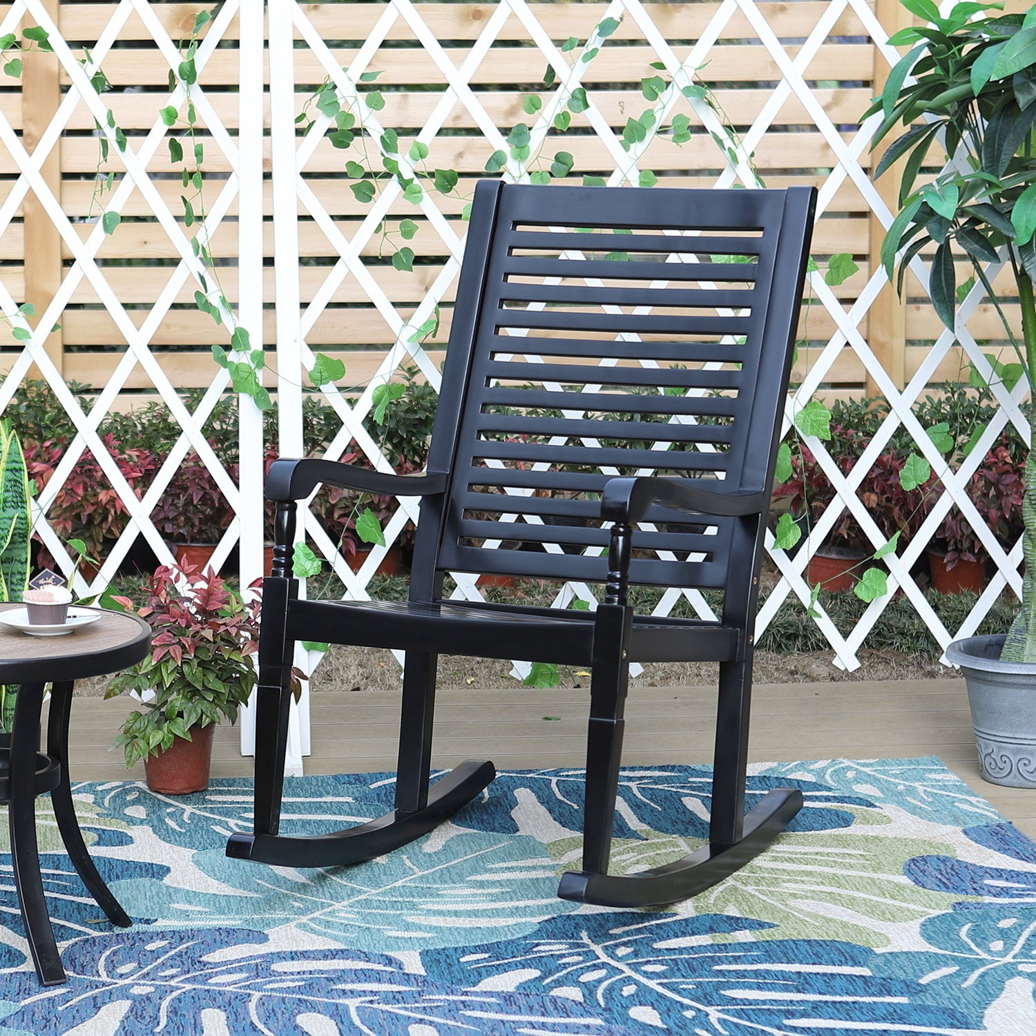 Sophia & William Modern Wooden Rockers, Outdoor Acacia Wood Nantucket
