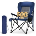 thumbnail image 1 of Sophia & William Oversized Camping Chair Heavy Duty High Back Camping Chairs 500lbs Capacity Folding Lawn Chairs with Cup Holder, Portable for Outdoor, Beach and Picnic, Blue, 1 of 11
