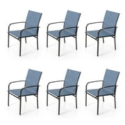 Sophia & William Outdoor Patio Dining Chair - Textilene - Set of 6 - Blue