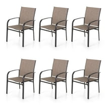 Sophia & William Outdoor Patio Dining Chair - Textilene - Set of 6 - Brown