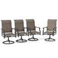 thumbnail image 1 of Sophia & William Outdoor Patio Dining Swivel Padded Textilene Chairs Set of 4, Ash Brown, 1 of 7