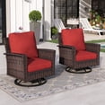 thumbnail image 1 of Sophia & William Outdoor Patio Wicker Swivel Chairs Set of 2 with 5.5" Thick Cushions, Red, 1 of 7