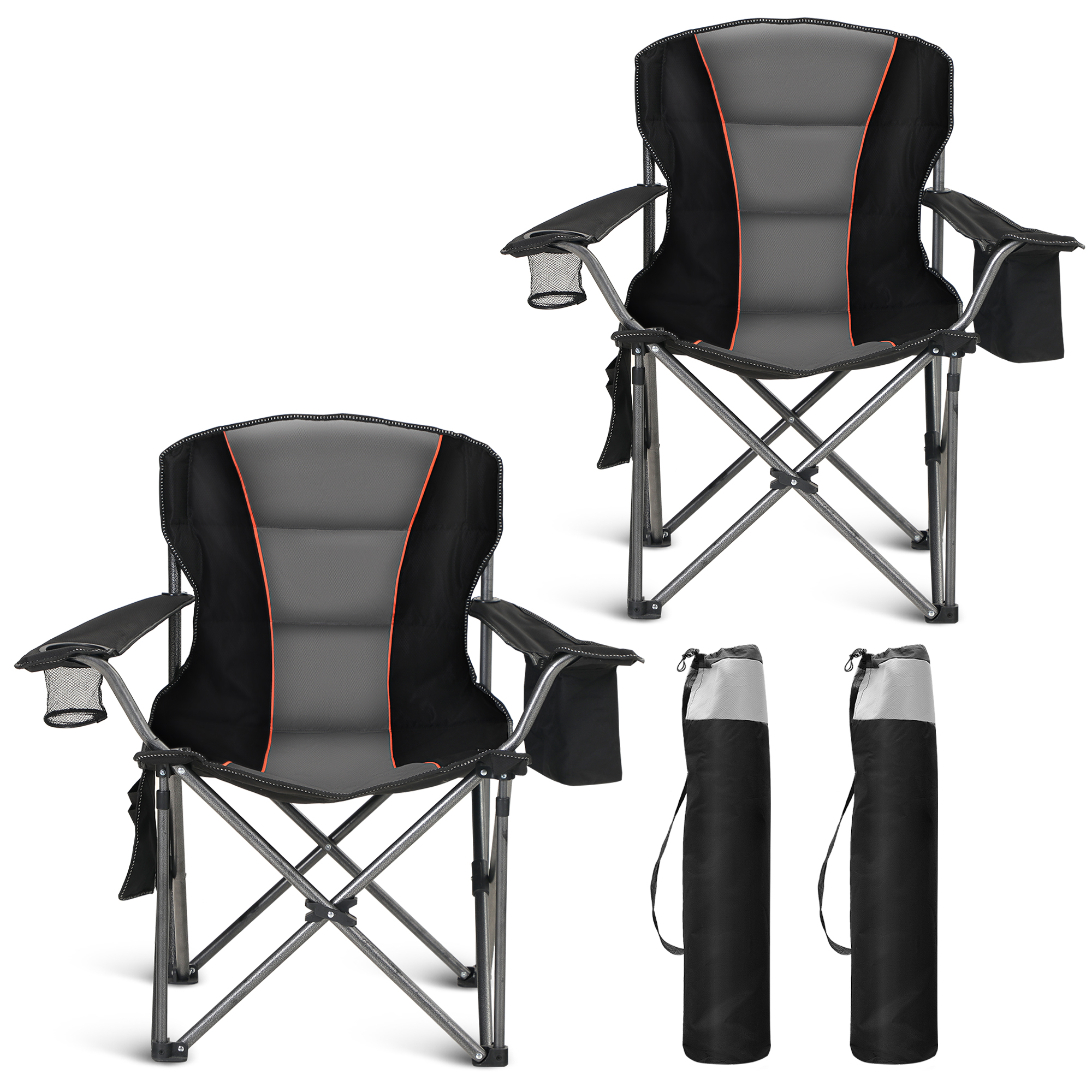 Sophia William Outdoor Set Of 2 Oversized Folding Camping Chair Supports 450Lbs Black: Quick Guide for Smart Shoppers