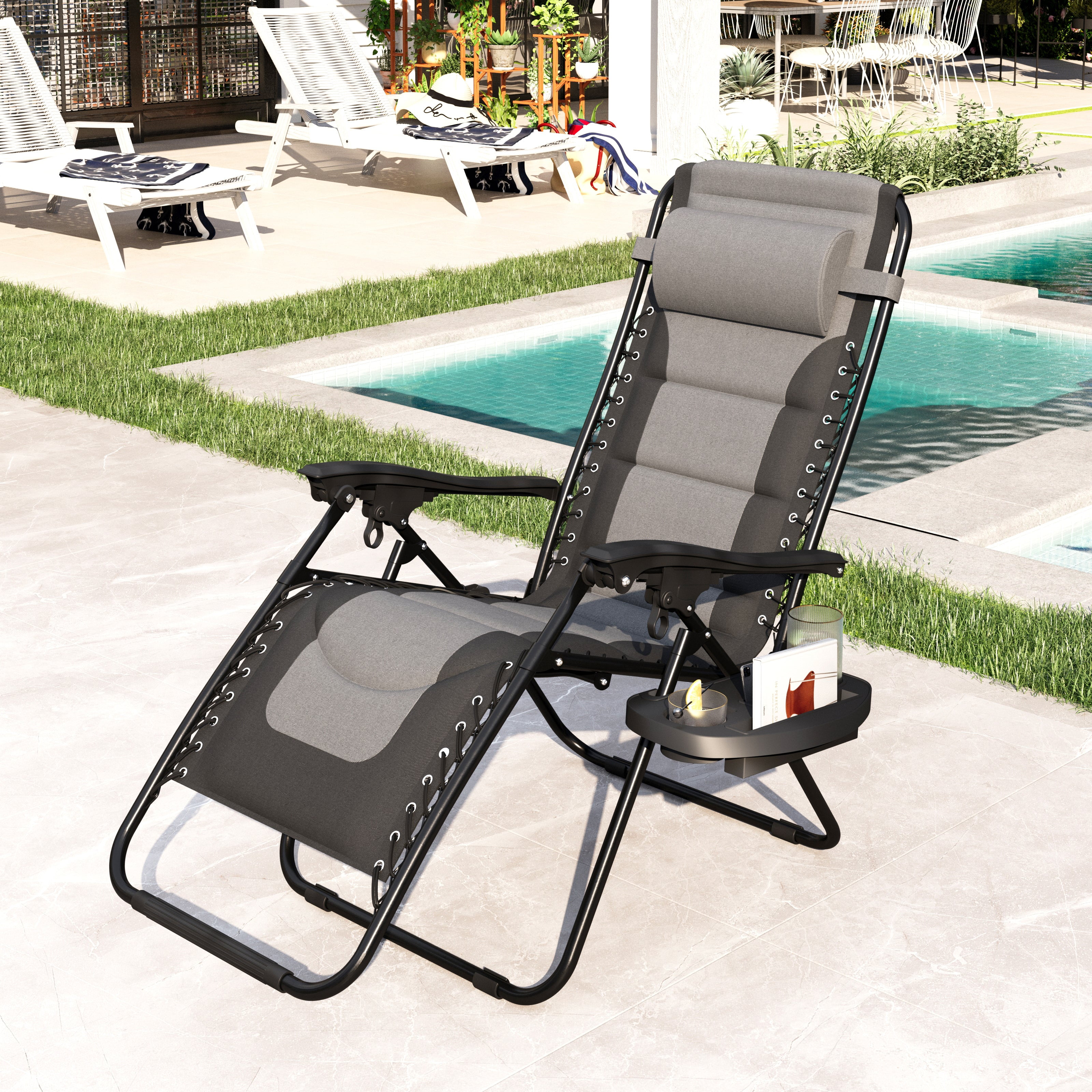 Patio Recliner Zero Gravity Chair Padded Sophia&William Outdoor