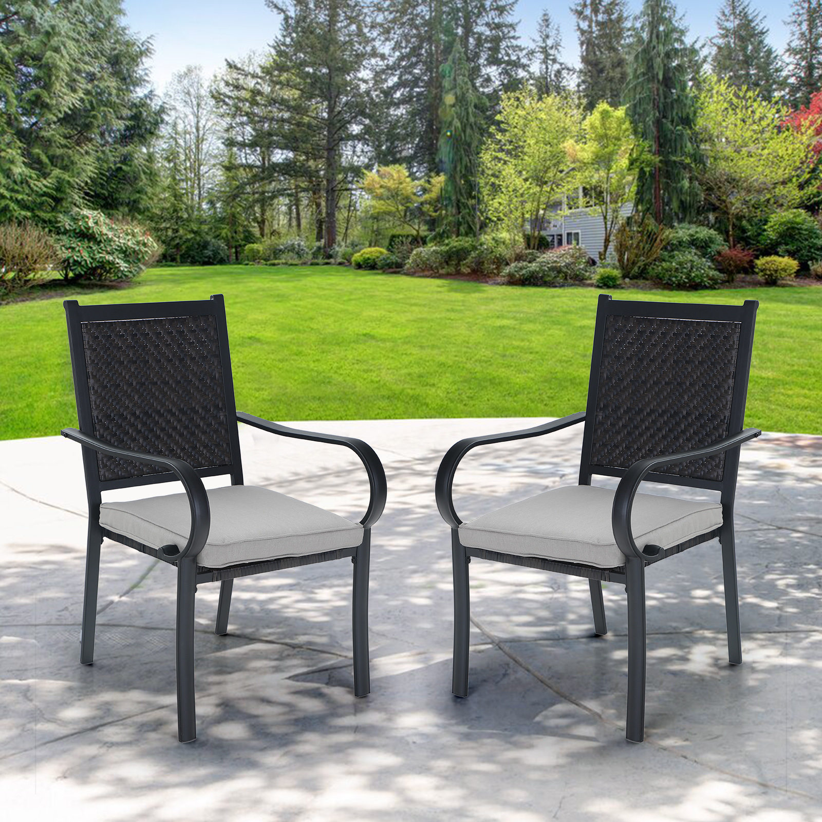Best Choice Products Set of 2 Modern Contemporary Wicker Patio ...
