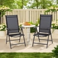 thumbnail image 1 of Sophia&William Patio Steel Sling Folding Dining Chairs Set of 2 - Black, 1 of 7