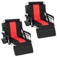 thumbnail image 1 of Sophia & William Set of 2 Portable Stadium Chair Stadium Seat for Bleacher with Cup Holder, Red, 1 of 7