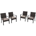 thumbnail image 1 of Sophia & William Set of 4 Patio Wicker Rattan Dining Chairs with Beige Cushion, 1 of 8