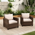thumbnail image 1 of Sophia & William Wicker Patio Sofa Chairs Set of 2 With Beige Cushions, 1 of 6