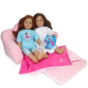 Sophias 2-in-1 Plush Pull-Out Sofa Bed for Two 18 Dolls, Pink