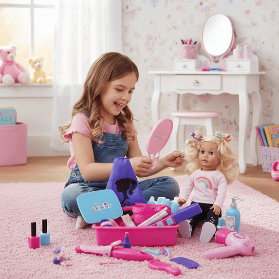 Sophia's Hair Salon Playset with 30 pcs Realistic Accessories for 18" Dolls