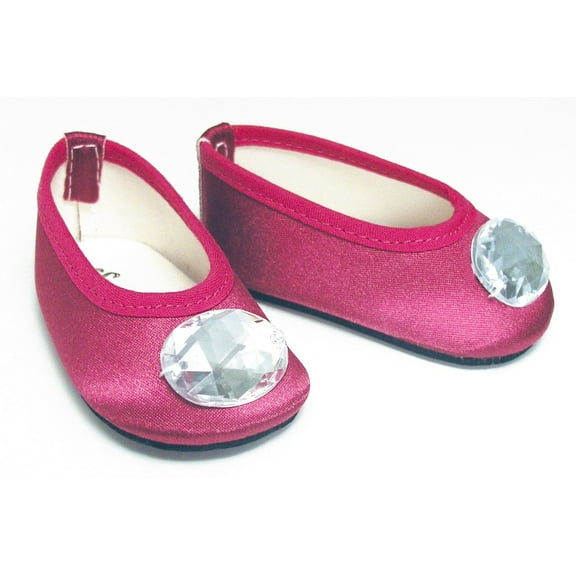 Sophia's Jeweled Toe Ballet Flats for 18   Dolls, Berry