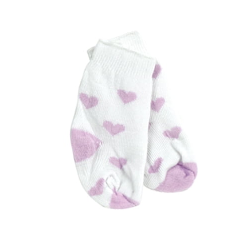 Sophia's Knit Socks with Hearts for 18 Dolls, White/Lavender